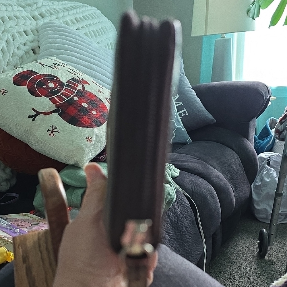 Coach Signature Brown Zip Wallet - Picture 6 of 10